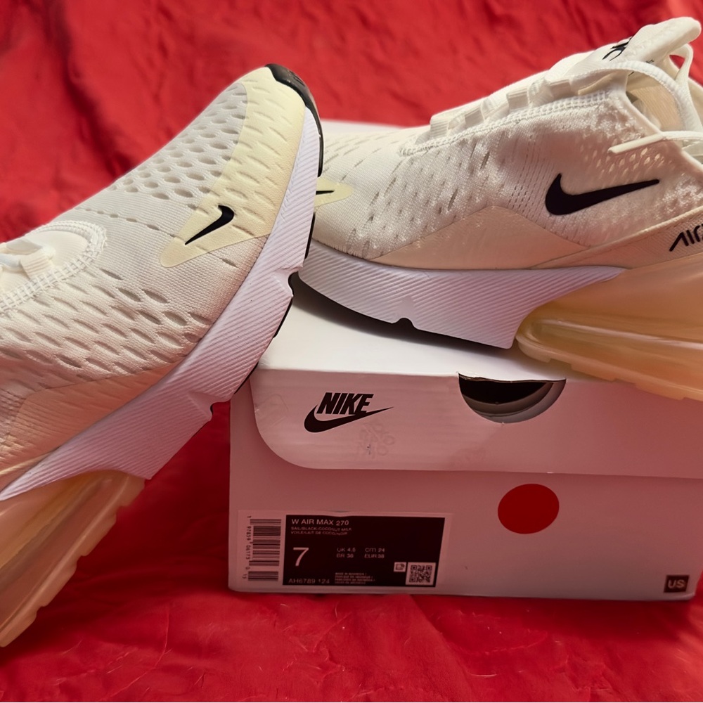 Nike Women's Air Max 270 White and Black Sneakers